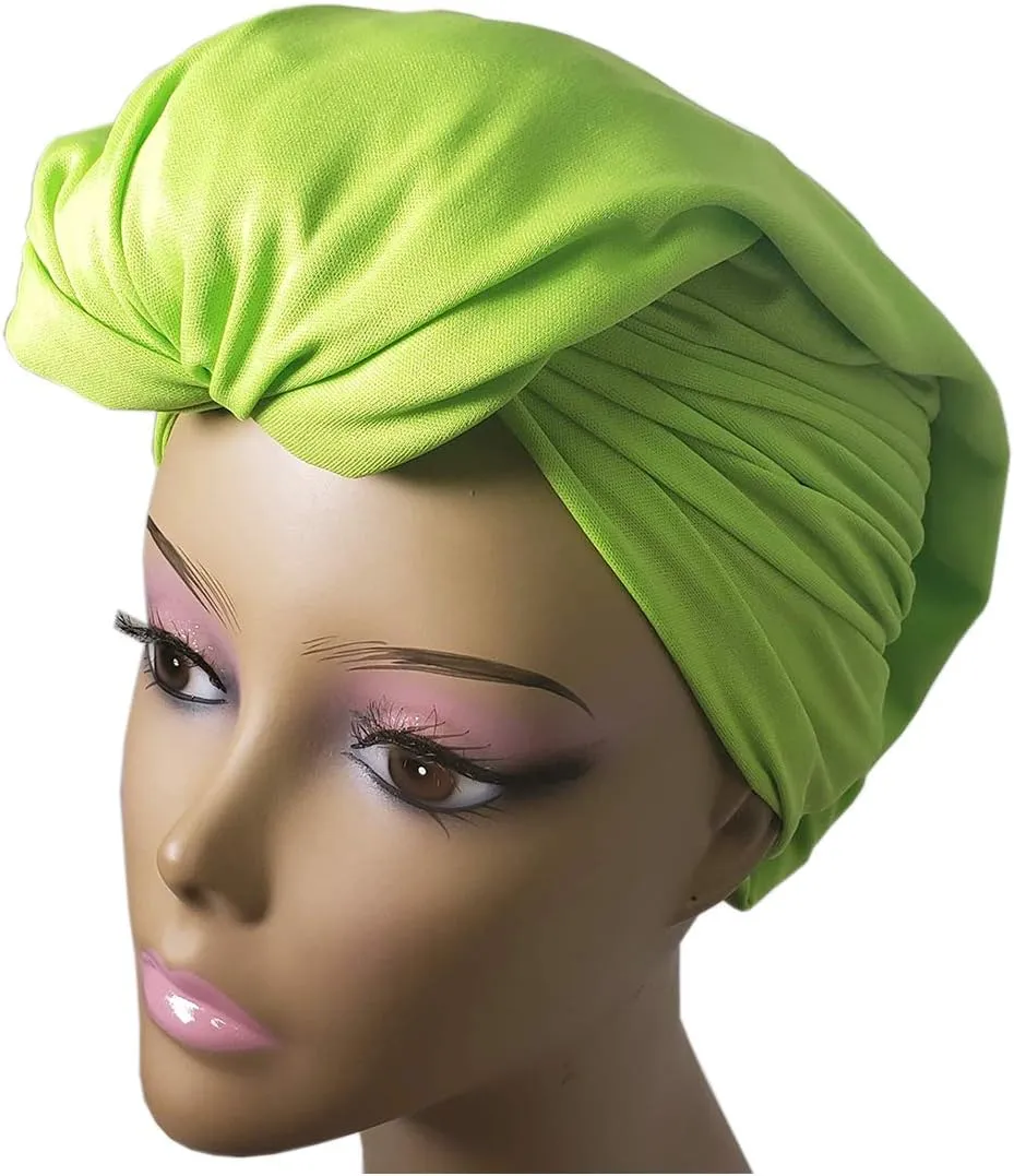 Stretch Turban Head Wrap Scarf for Women - Long Jersey Turban Wrap Tie 1 or 2