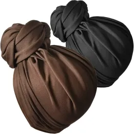 Stretch Turban Head Wrap Scarf for Women - Long Jersey Turban Wrap Tie 1 or 2