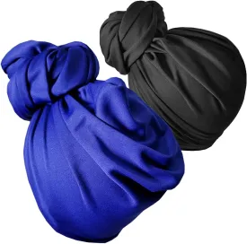 Stretch Turban Head Wrap Scarf for Women - Long Jersey Turban Wrap Tie 1 or 2