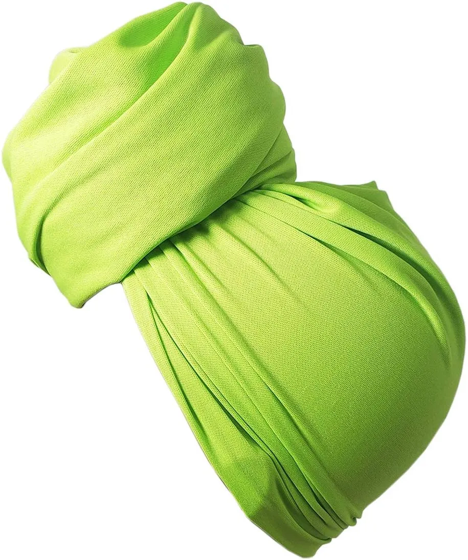 Stretch Turban Head Wrap Scarf for Women - Long Jersey Turban Wrap Tie 1 or 2