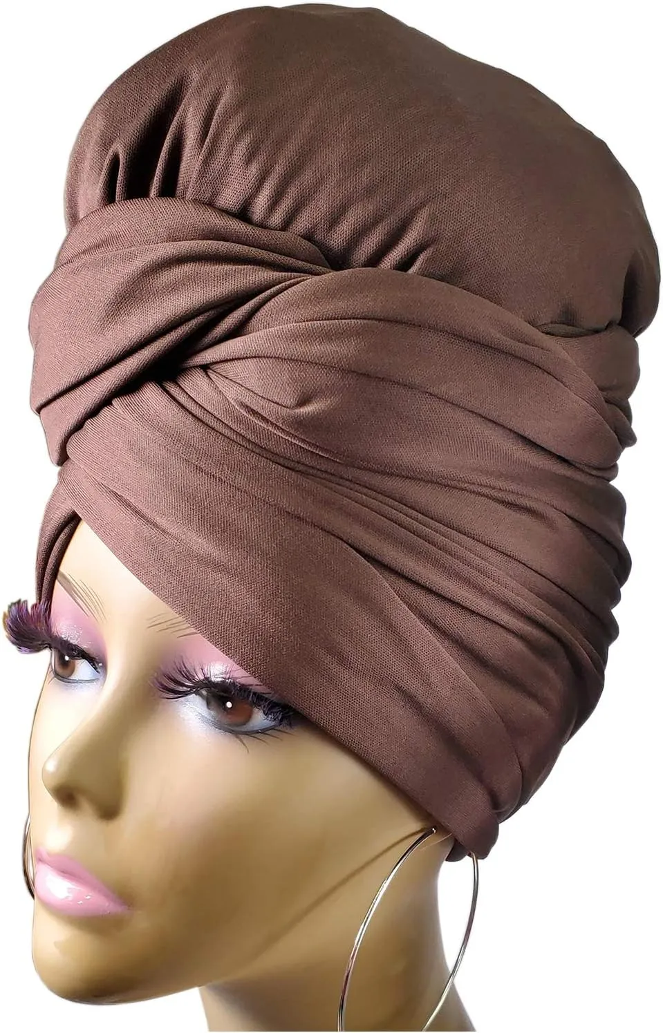 Stretch Turban Head Wrap Scarf for Women - Long Jersey Turban Wrap Tie 1 or 2