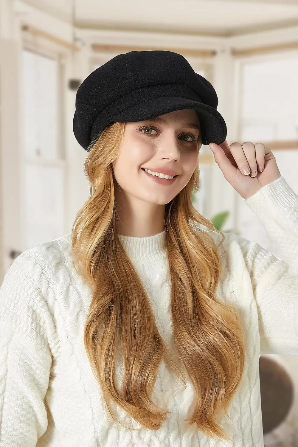 Sumolux Women Beret Newsboy Hat French Wool Cap Classic Autumn Spring Winter