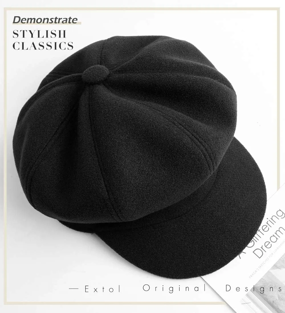 Sumolux Women Beret Newsboy Hat French Wool Cap Classic Autumn Spring Winter