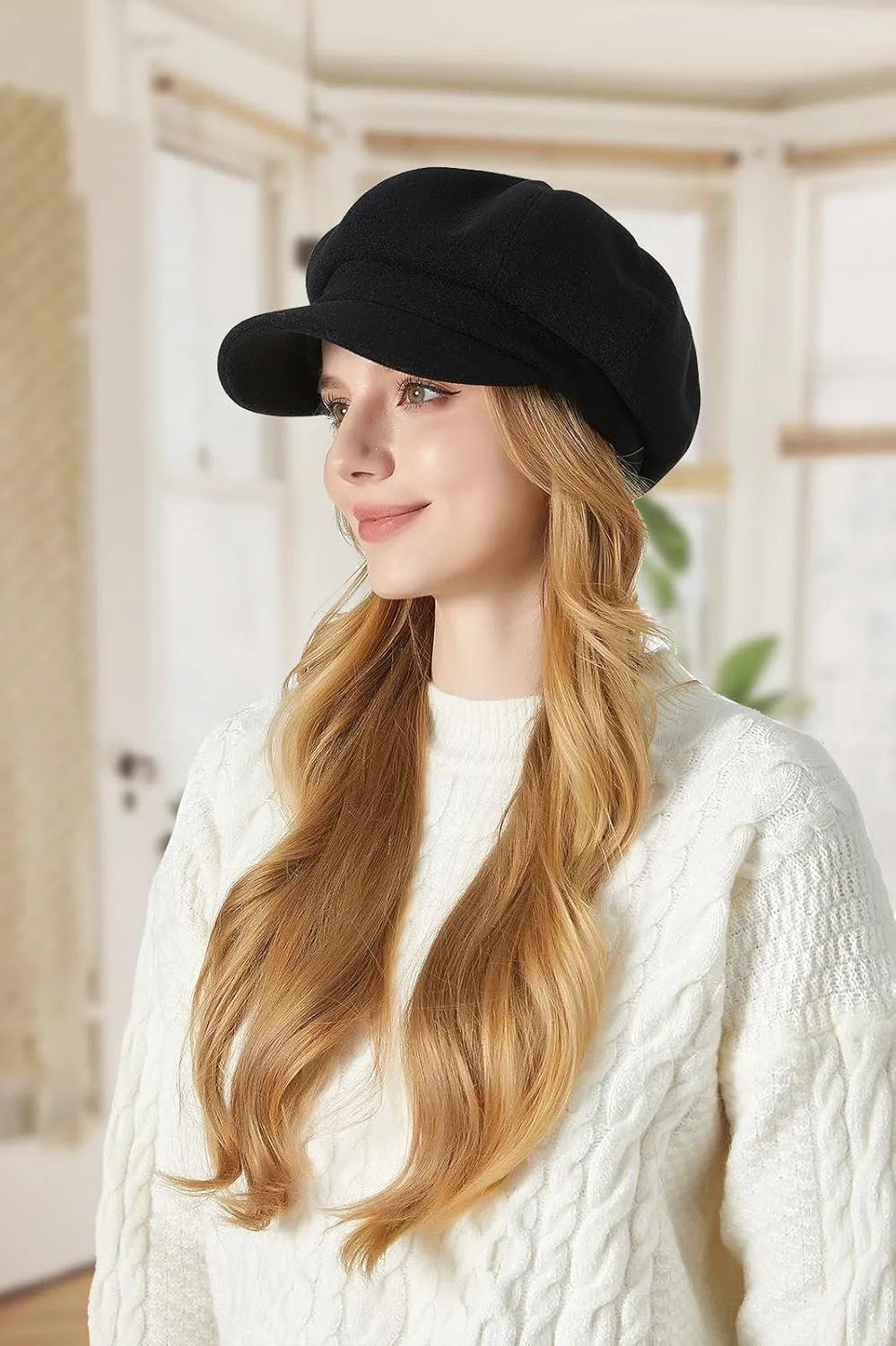 Sumolux Women Beret Newsboy Hat French Wool Cap Classic Autumn Spring Winter