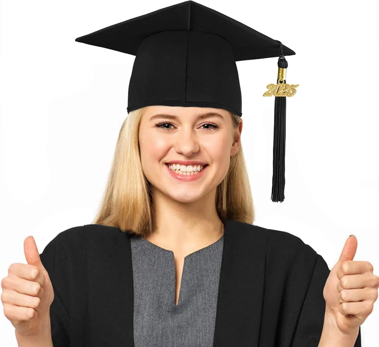 Unisex Adult Matte Graduation Cap Graduation Hat with Tassel Adjustable for High School and College