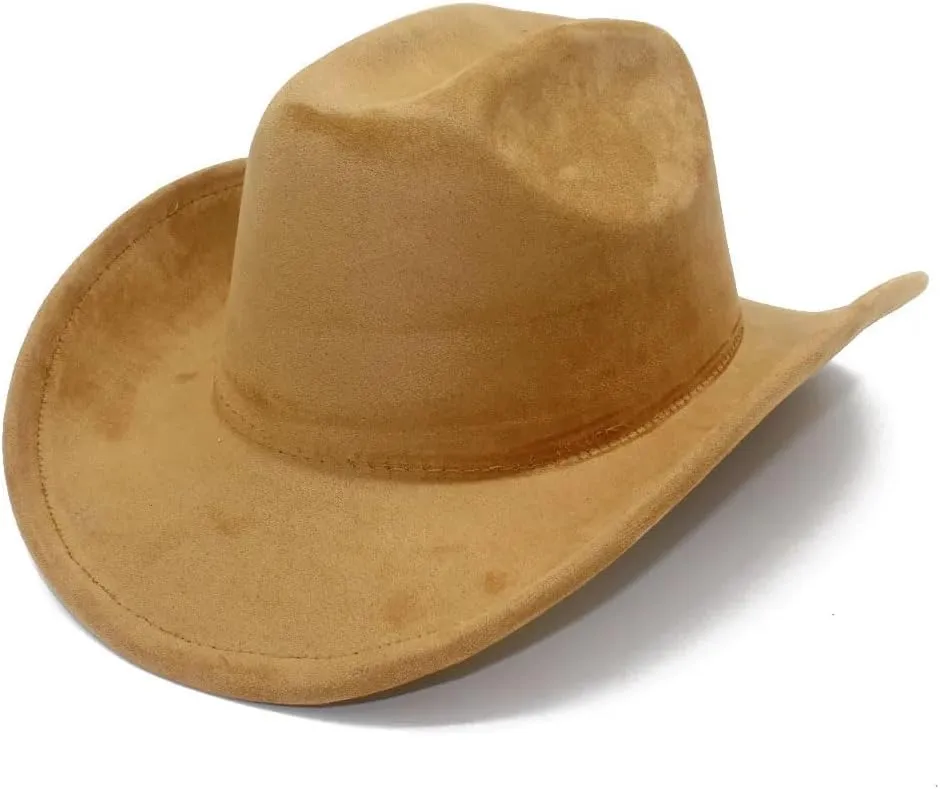 Unisex Four Seasons Suede-Like Polyester Top Hat - Curved Wide Brim Fedora Retro Knight Style - Solid Color Casual Party Hat