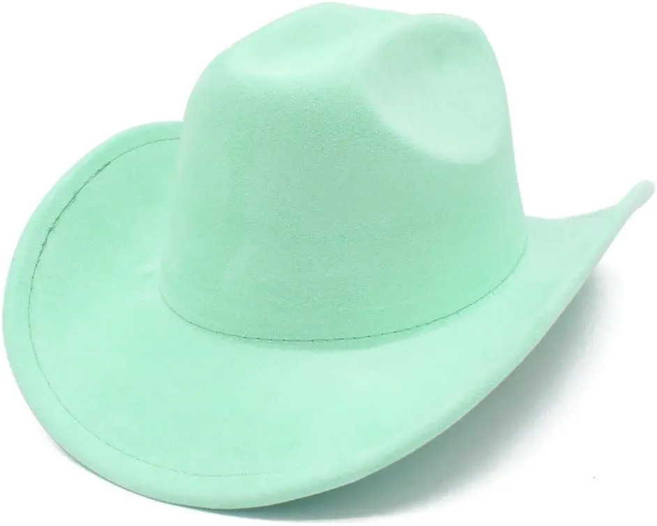 Unisex Four Seasons Suede-Like Polyester Top Hat - Curved Wide Brim Fedora Retro Knight Style - Solid Color Casual Party Hat