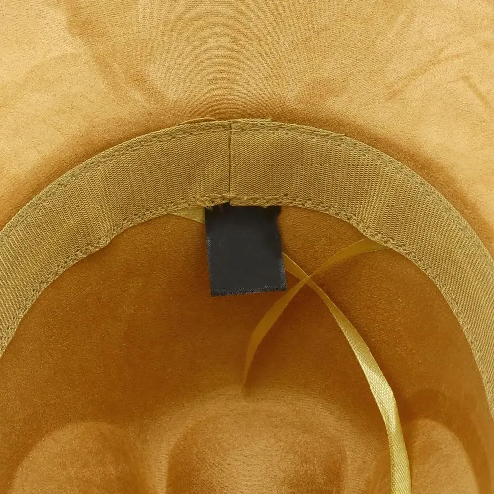 Unisex Four Seasons Suede-Like Polyester Top Hat - Curved Wide Brim Fedora Retro Knight Style - Solid Color Casual Party Hat