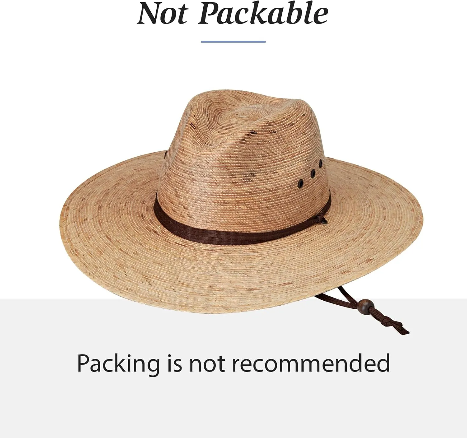 Wallaroo Hat Company Mens Baja Fedora  Natural Wide Brim Straw Surf Sun Hat with Chin Strap and UPF 50  Sun Protection