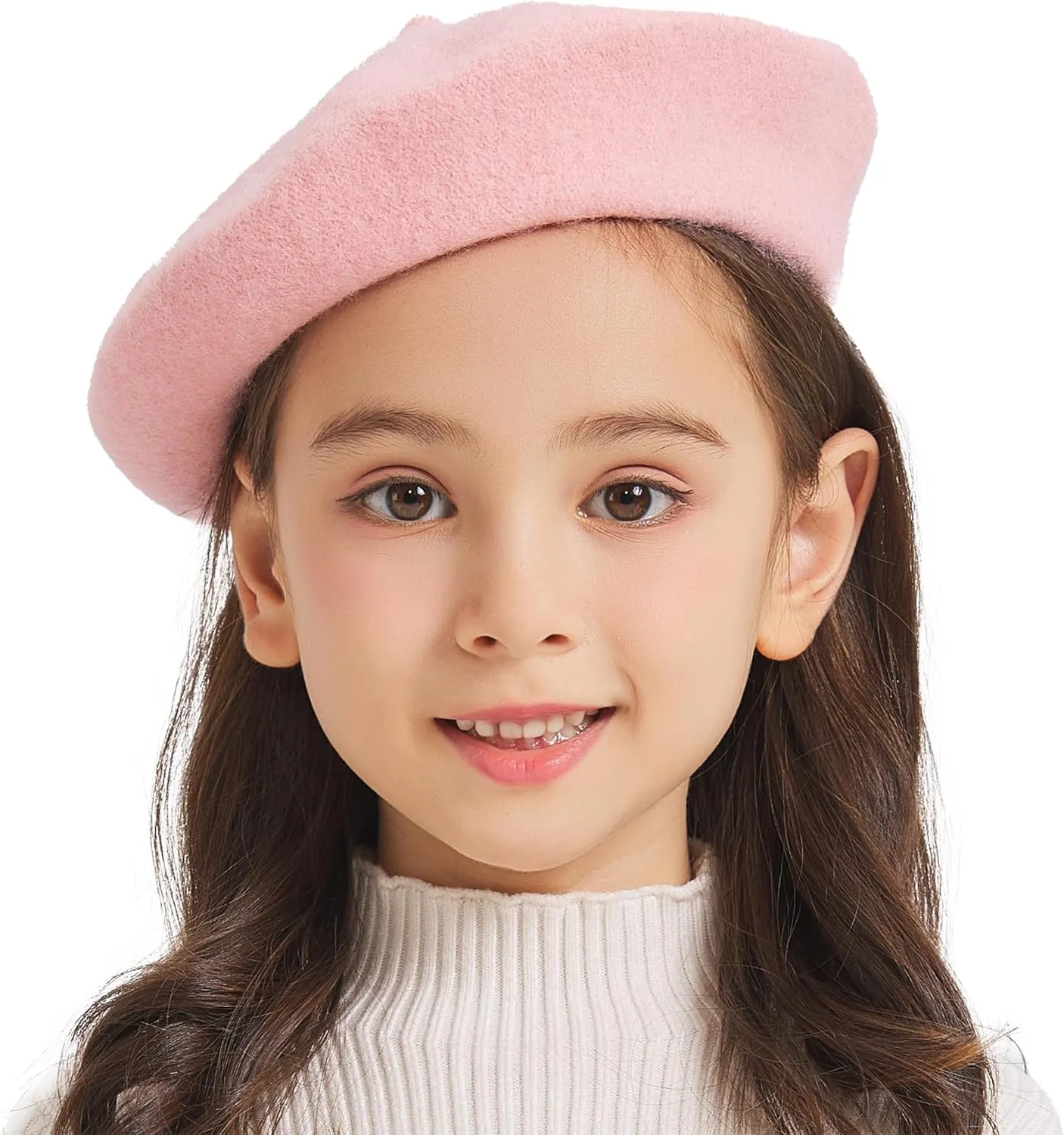 ZLYC Wool Kids Beret Hat Girls Solid Color Artist French Beret Cap
